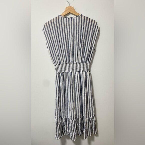 Rails Ashlyn Rio Stripe Top White with Blue Lines Size S — Linen Blend - Picture 3 of 9